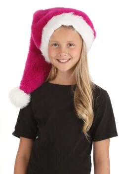 Furry Pink Santa Hat