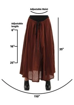 Brown Pirate Parachute Skirt 9 Brown Pirate Parachute Skirt -Halloween Costumes pirate parachute skirt brown alt 3