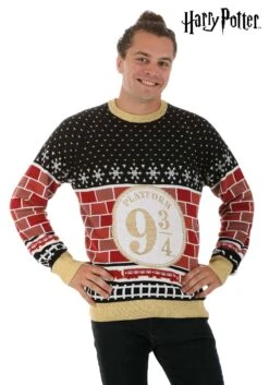 Platform 9 3/4 Harry Potter Christmas Sweater For Adults -Halloween Costumes platform 9 3 4 harry potter sweater alt 6