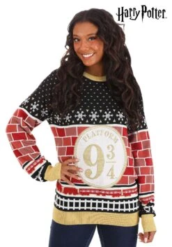 Platform 9 3/4 Harry Potter Christmas Sweater For Adults -Halloween Costumes platform 9 3 4 harry potter sweater alt 7