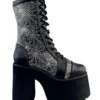 Spiderweb Raven Commando Boots 1 Spiderweb Raven Commando Boots -Halloween Costumes platform spiderweb raven comando boot