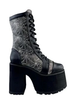 Spiderweb Raven Commando Boots
