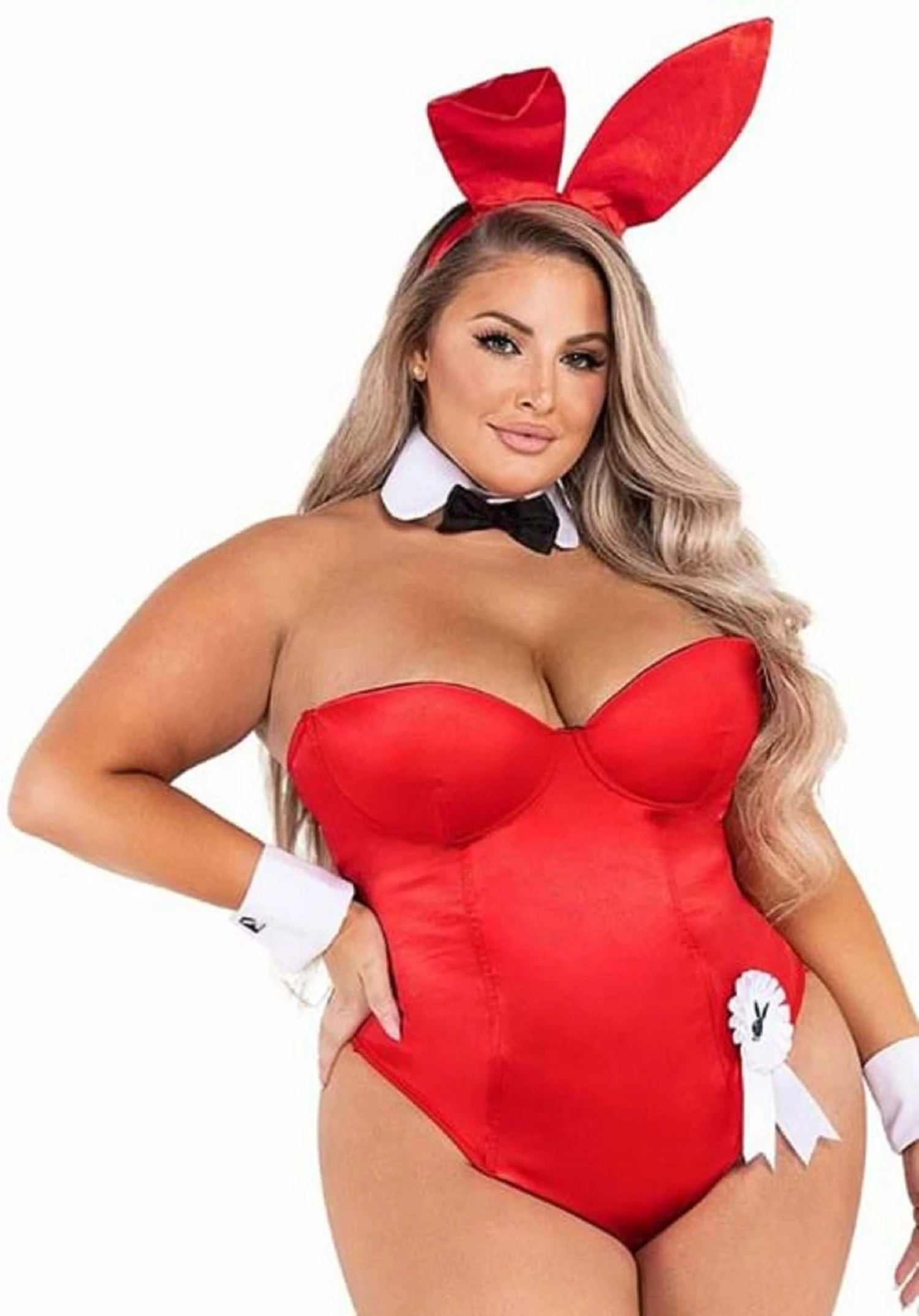 Roma Women's Playboy Plus Size Red Bunny Costume 5 Roma Women's Playboy Plus Size Red Bunny Costume - Image 3