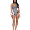 Roma Playboy Sexy Black And Silver Rhinestone Bunny Costume For Women -Halloween Costumes playboy womens black silver rhinestone bunny costume