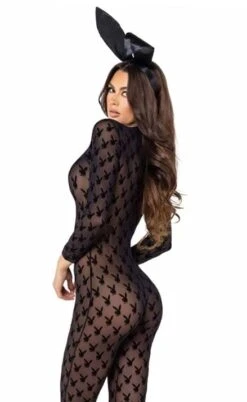 Roma Playboy Sheer Bunny Bodysuit For Women -Halloween Costumes playboy womens sheer bunny bodysuit 2