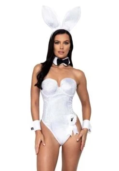 Roma Playboy Sexy White And Silver Rhinestone Bunny Costume For Women 11 Roma Playboy Sexy White And Silver Rhinestone Bunny Costume For Women -Halloween Costumes playboy womens white and silver rhinestone bunny costume
