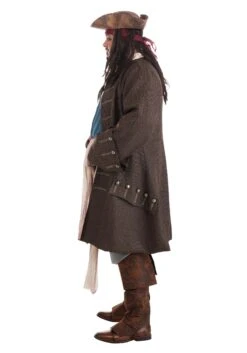 Jack Sparrow Pirate Costume For Plus Size Men From Disney's Pirates Of The Caribbean -Halloween Costumes plus adult deluxe jack sparrow pirate costume alt 5