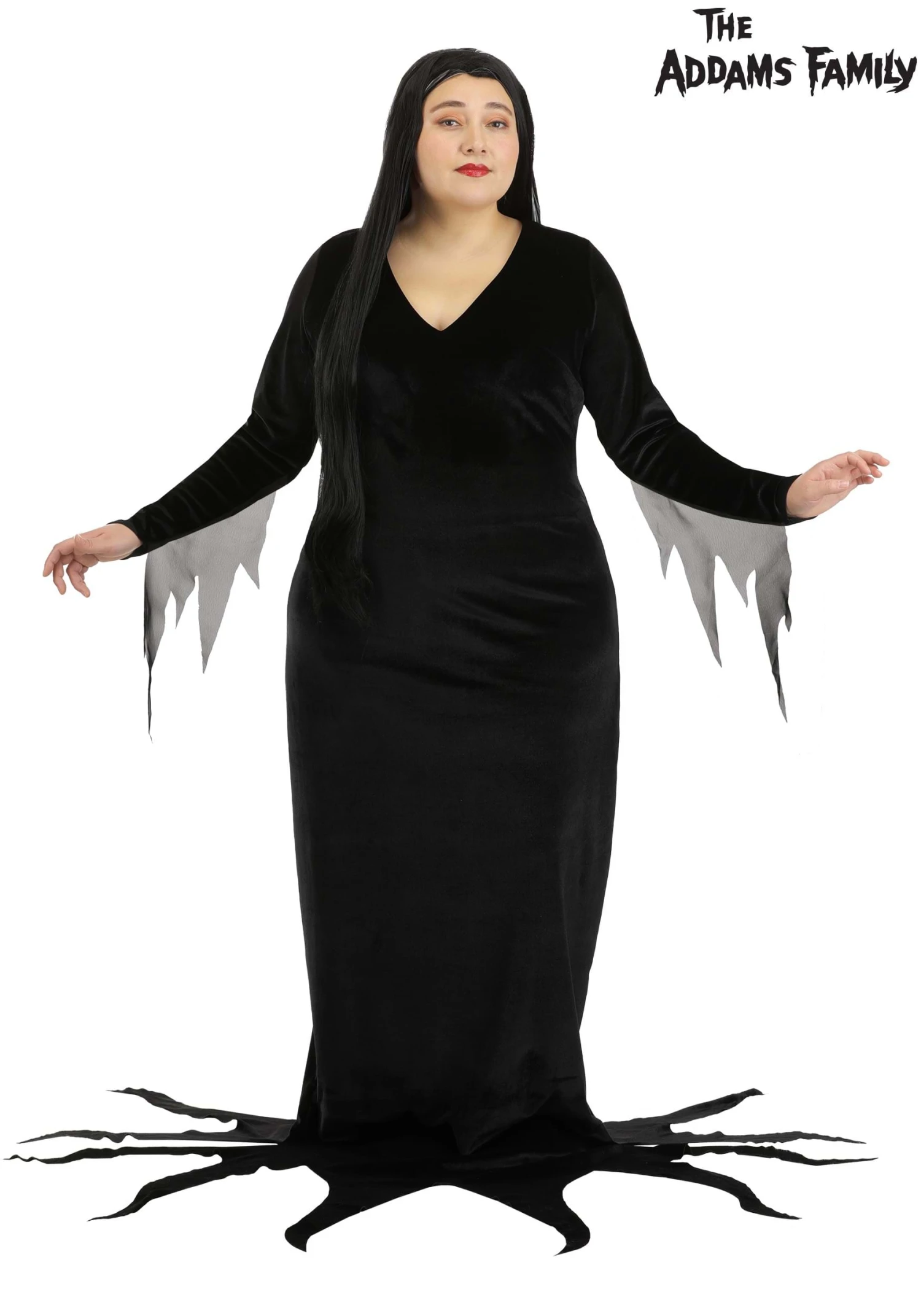 Plus Size 1960s Morticia Addams Costume For Women 3 Plus Size 1960s Morticia Addams Costume For Women