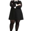 Plus Size 1960s Wednesday Addams Women's Costume -Halloween Costumes plus size 1960s wednesday addams costume