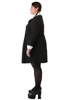 Plus Size 1960s Wednesday Addams Women's Costume -Halloween Costumes plus size 1960s wednesday addams costume alt 2