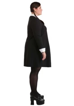 Plus Size 1960s Wednesday Addams Women's Costume -Halloween Costumes plus size 1960s wednesday addams costume alt 3