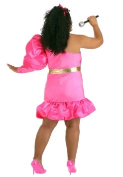 Plus Size 80s Pink Pop Star Costume For Women -Halloween Costumes plus size 80s pink pop star costume alt 1
