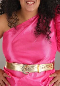 Plus Size 80s Pink Pop Star Costume For Women -Halloween Costumes plus size 80s pink pop star costume alt 3