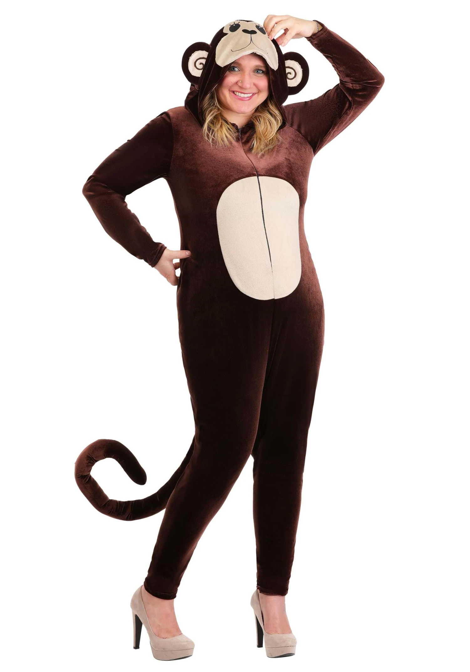 Plus Size Monkey Around Jumpsuit Costume For Women 3 Plus Size Monkey Around Jumpsuit Costume For Women