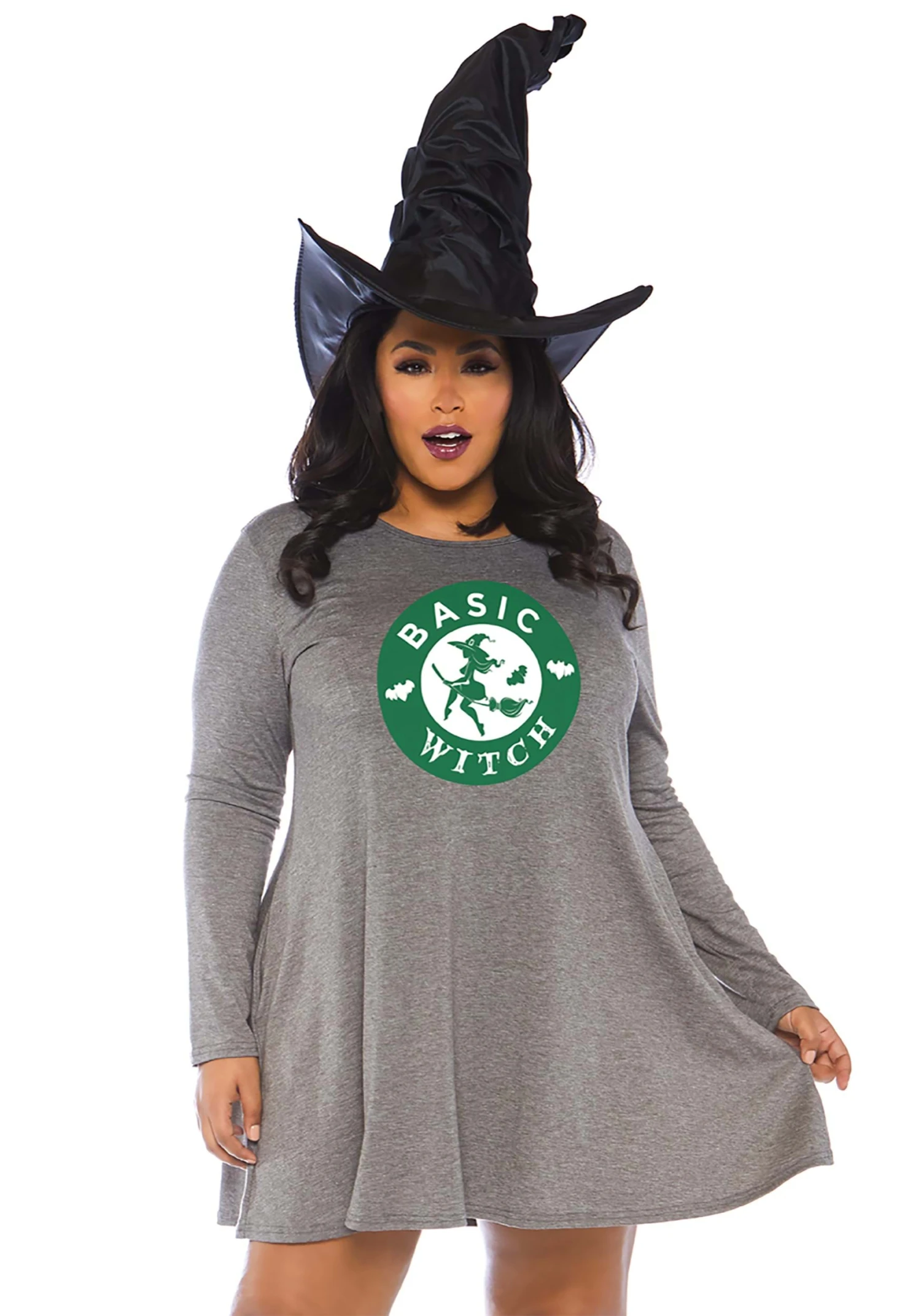LEG AVENUE Women's Plus Size Basic Witch Jersey Dress Costume 3 LEG AVENUE Women's Plus Size Basic Witch Jersey Dress Costume