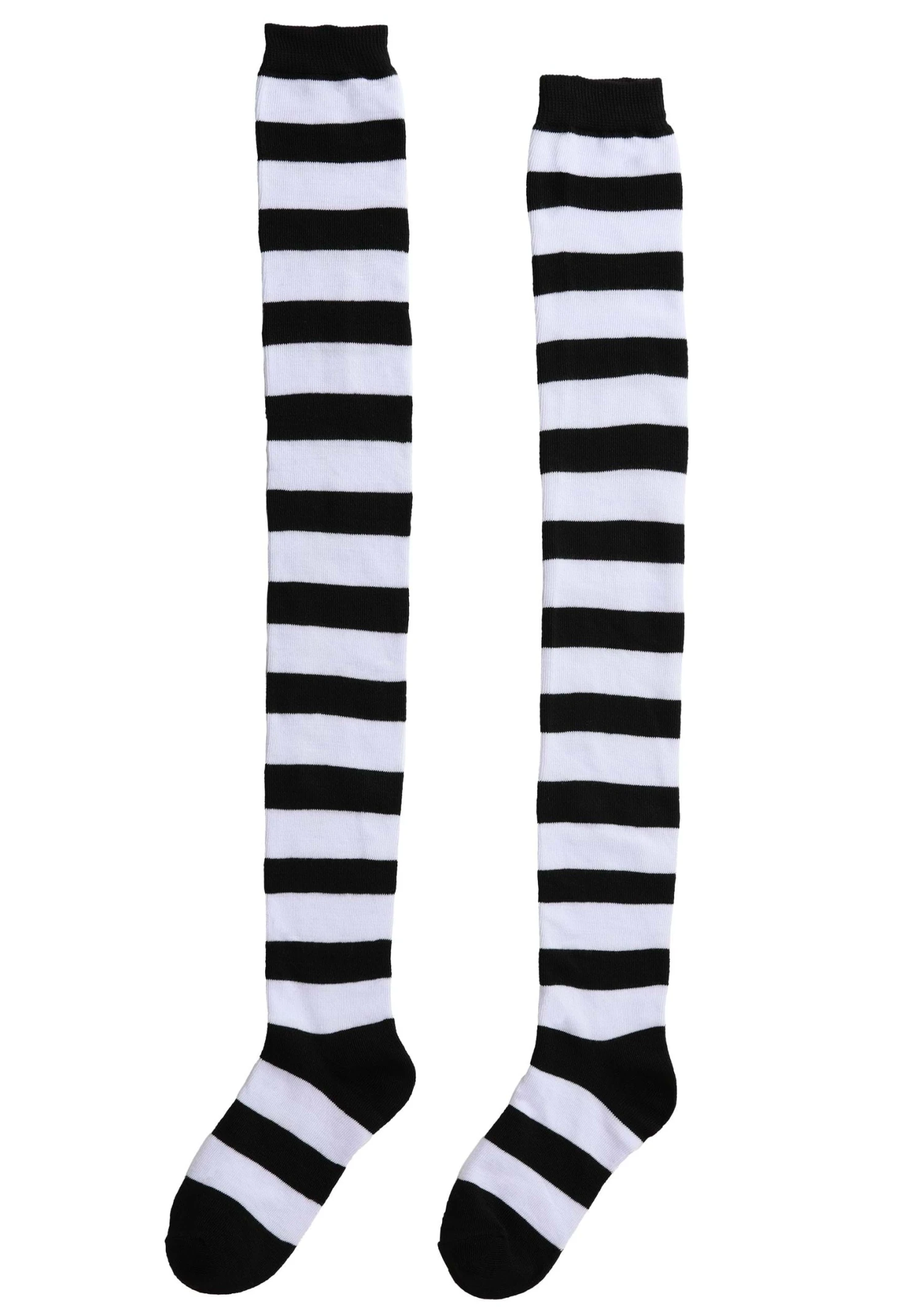 Plus Size Black And White Striped Witch Socks For Women 4 Plus Size Black And White Striped Witch Socks For Women - Image 2