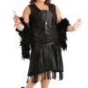 Plus Size Women's Black Jazz Flapper Costume 2 Plus Size Women's Black Jazz Flapper Costume -Halloween Costumes plus size black jazz flapper costume