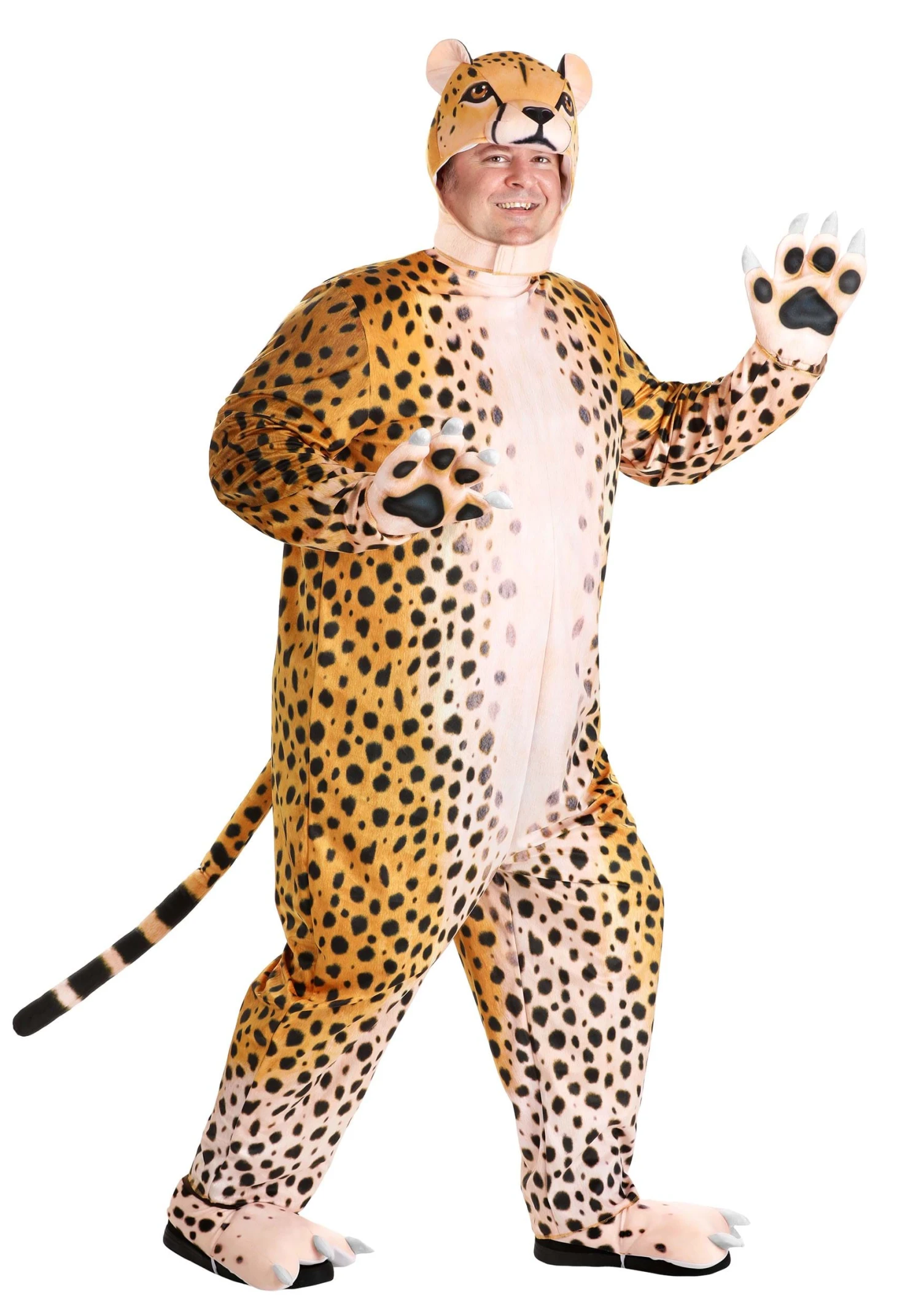Plus Size Adult Cheerful Cheetah Costume 3 Plus Size Adult Cheerful Cheetah Costume