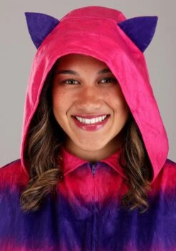 Plus Size Cheshire Cat Onesie Costume For Adults -Halloween Costumes plus size cheshire cat onesie alt 2