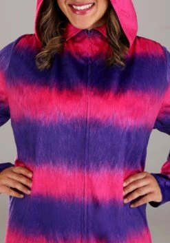 Plus Size Cheshire Cat Onesie Costume For Adults -Halloween Costumes plus size cheshire cat onesie alt 3