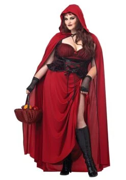 Plus Size Dark Red Riding Hood Costume For Women