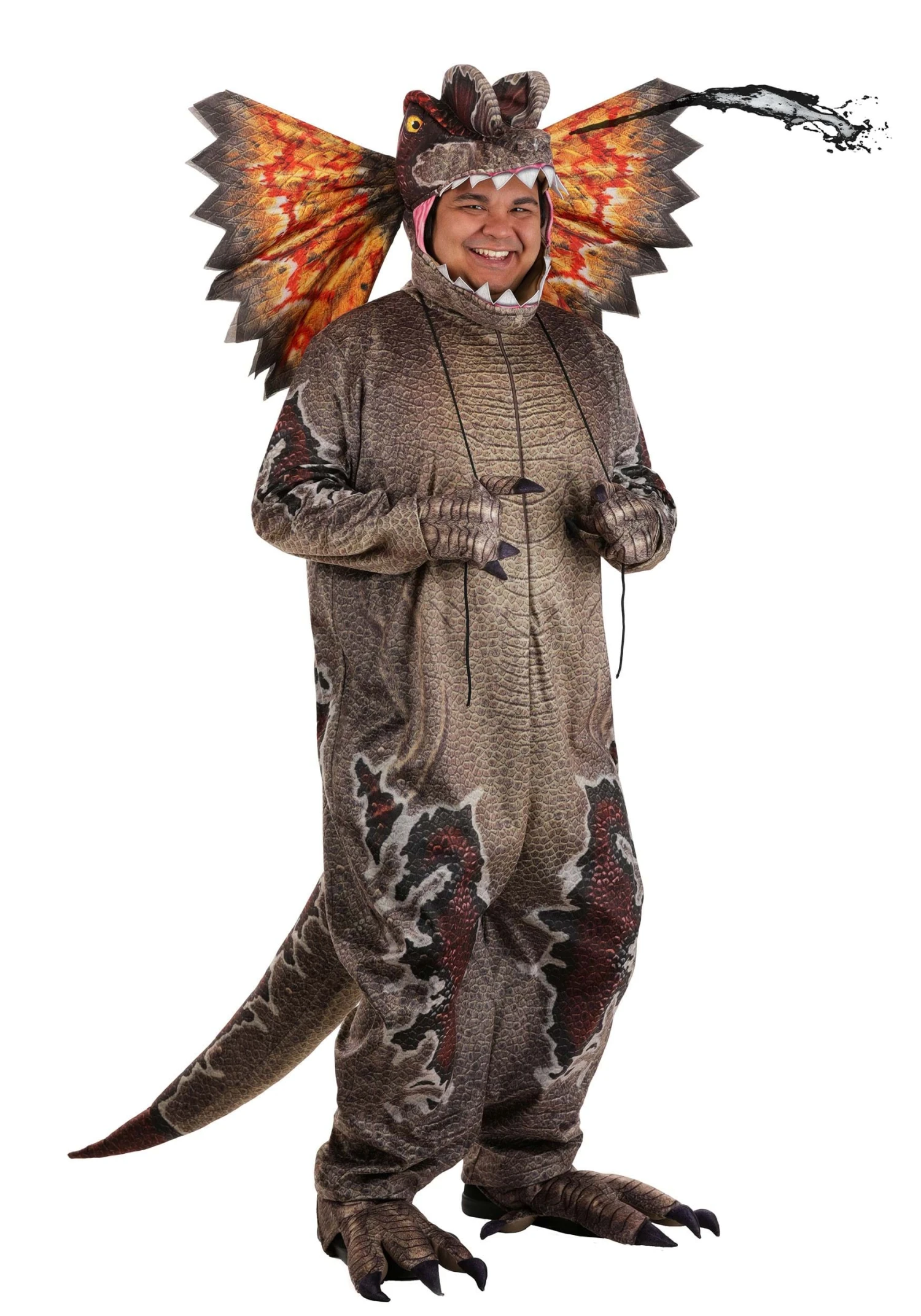 Plus Size Deluxe Dilophosaurus Costume For Adults 6 Plus Size Deluxe Dilophosaurus Costume For Adults - Image 4