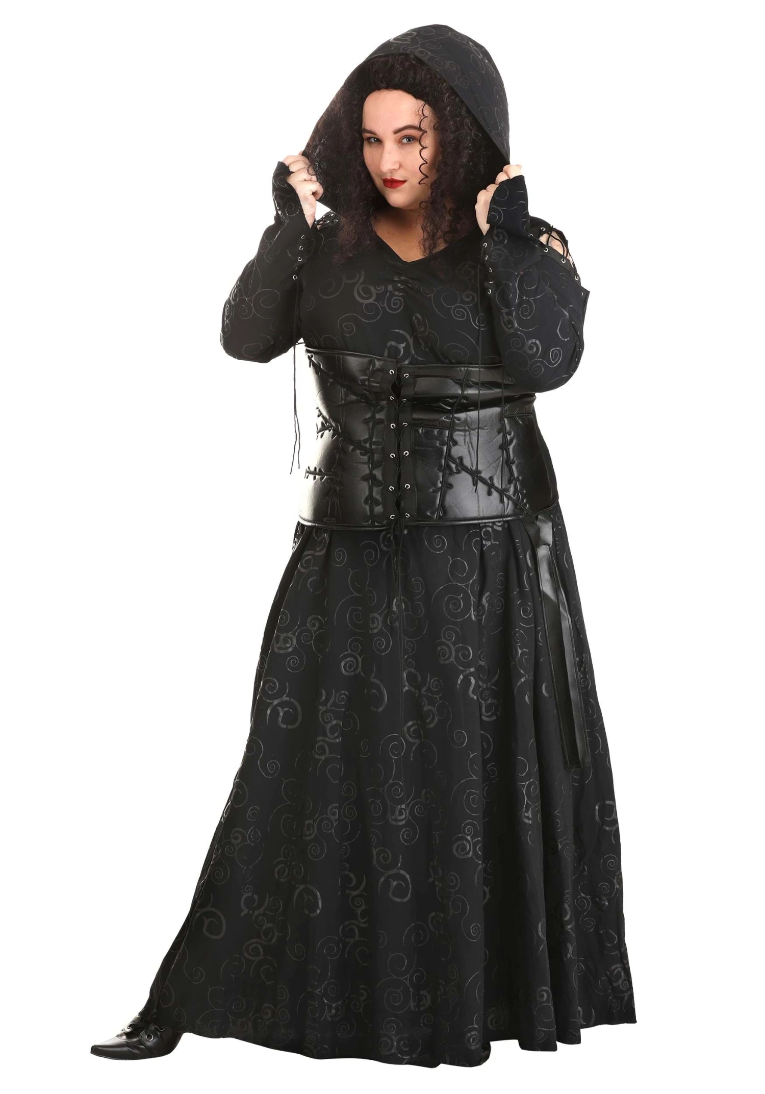 Women's Plus Size Deluxe Harry Potter Bellatrix Costume 4 Women's Plus Size Deluxe Harry Potter Bellatrix Costume - Image 2