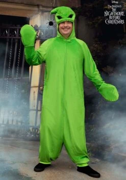 Plus Size Deluxe Nightmare Before Christmas Green Oogie Boogie Costume For Adults