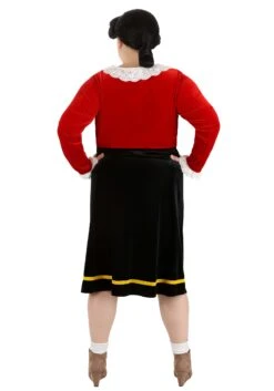 Plus Size Deluxe Olive Oyl Costume Dress For Women -Halloween Costumes plus size deluxe olive oyl costume alt 1