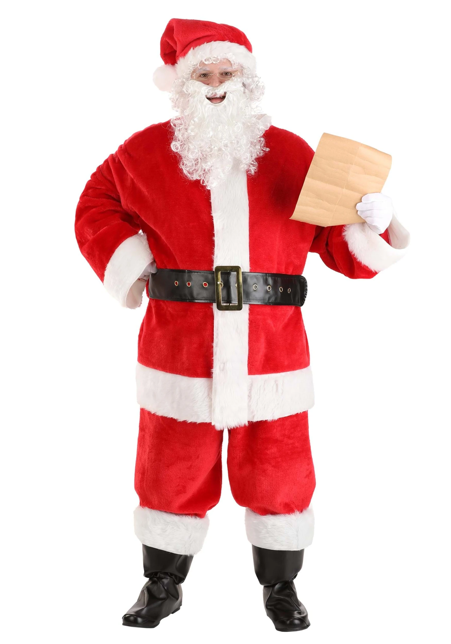 Plus Size Deluxe Red Santa Claus Costume For Men 6 Plus Size Deluxe Red Santa Claus Costume For Men - Image 4