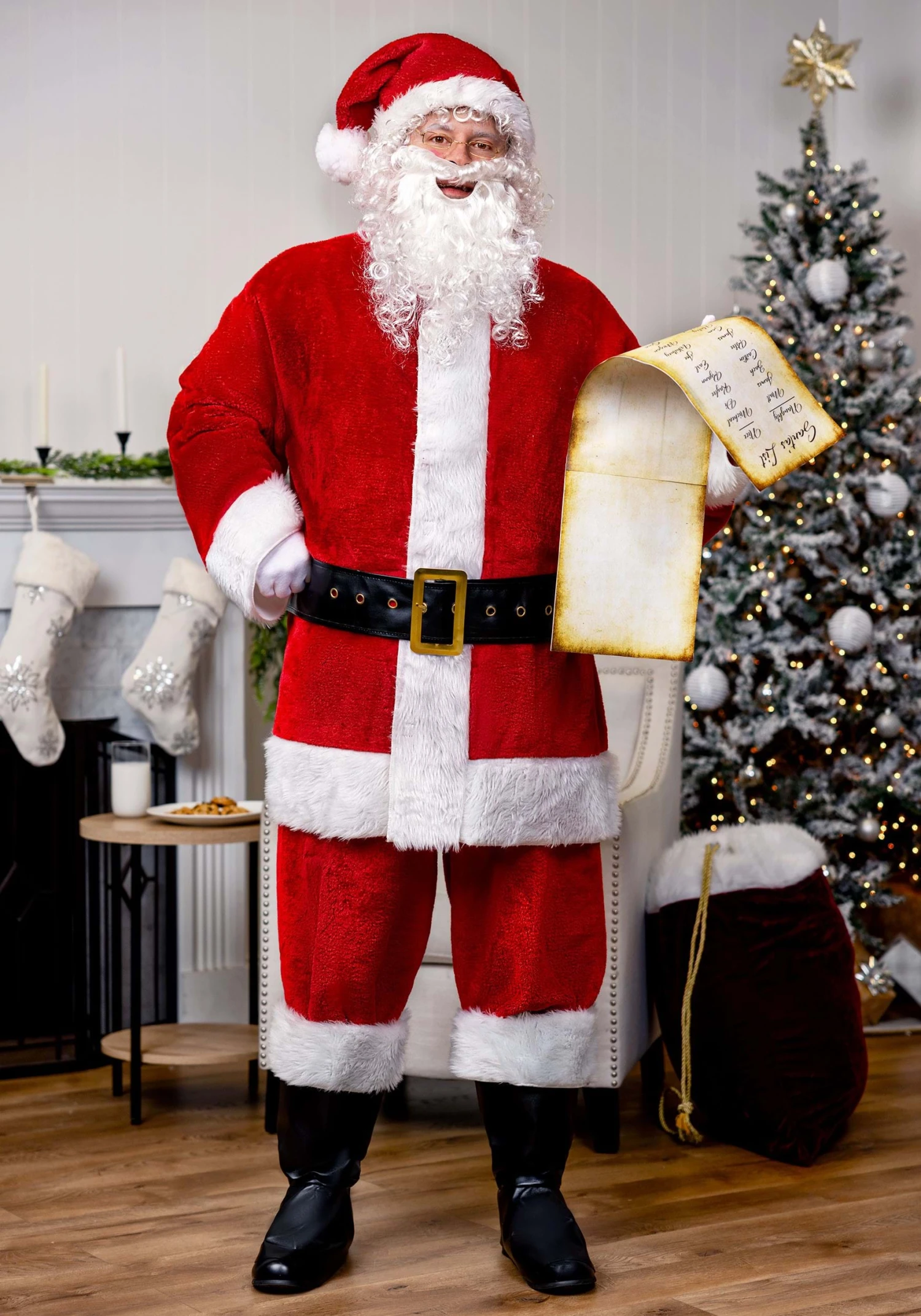 Plus Size Deluxe Red Santa Claus Costume For Men 3 Plus Size Deluxe Red Santa Claus Costume For Men