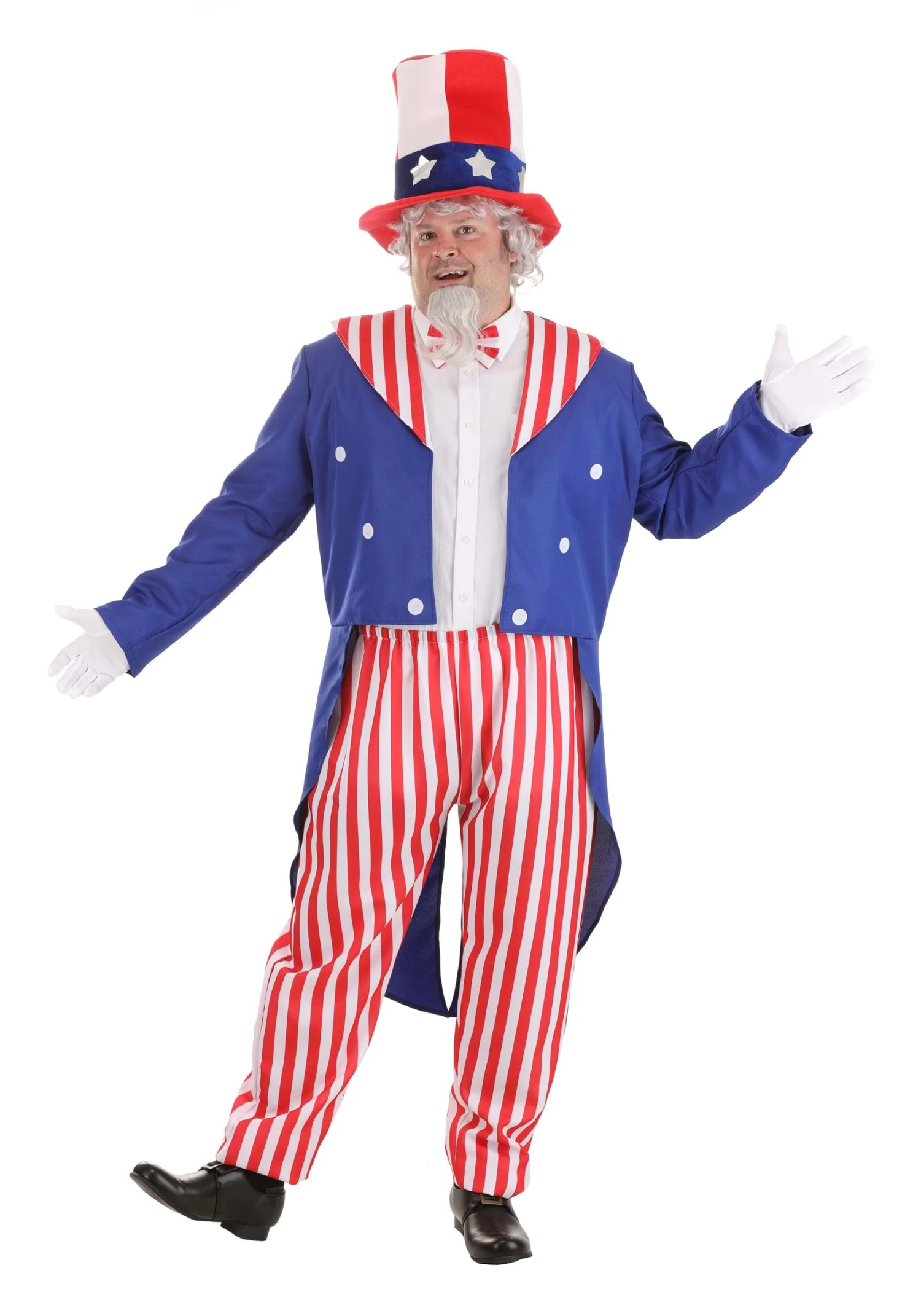 Men's Plus Size Deluxe Uncle Sam Costume 3 Men's Plus Size Deluxe Uncle Sam Costume