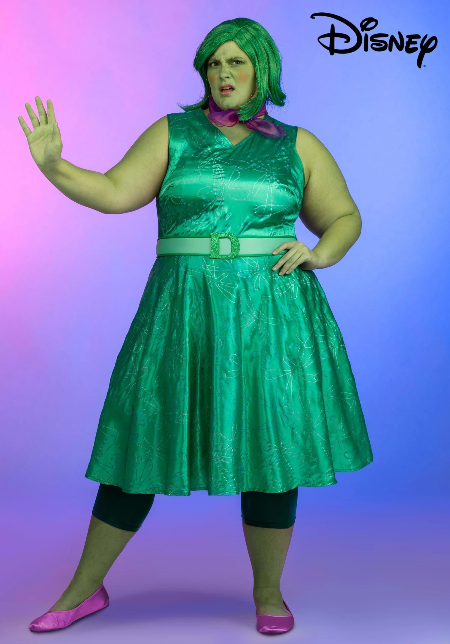 Plus Size Women's Disney And Pixar Inside Out Disgust Costume 3 Plus Size Women's Disney And Pixar Inside Out Disgust Costume