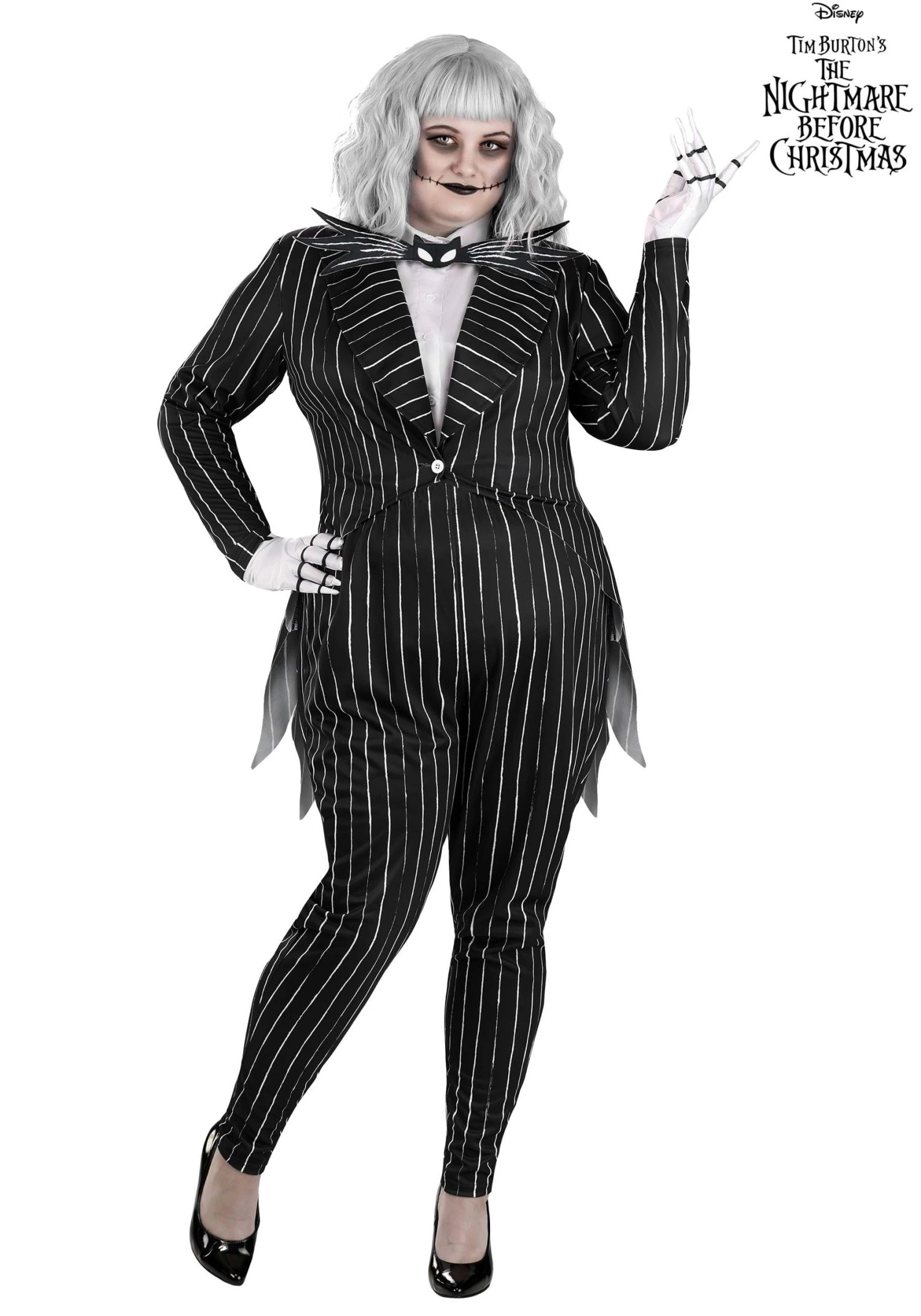Women's Plus Size Disney Jack Skellington Costume 3 Women's Plus Size Disney Jack Skellington Costume