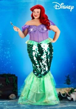 Women's Plus Size Disney The Little Mermaid Premium Ariel Mermaid Costume Dress