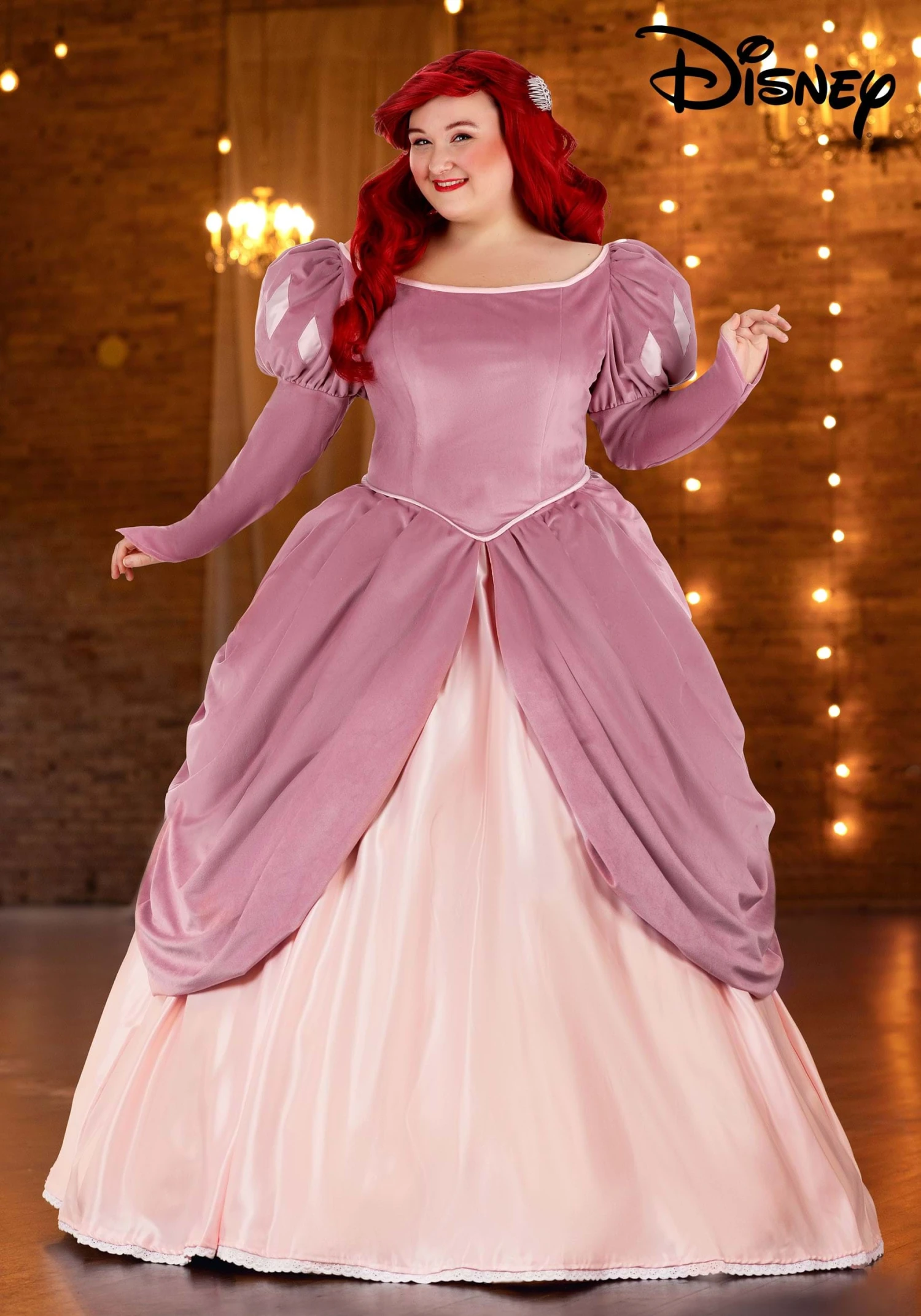 Women's Plus Size Disney The Little Mermaid Pink Dress Ariel Costume Dress 3 Women's Plus Size Disney The Little Mermaid Pink Dress Ariel Costume Dress