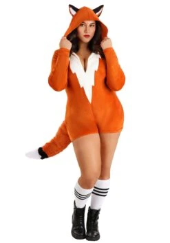 Plus Size Fierce Fox Costume Romper For Women -Halloween Costumes plus size fierce fox costume romper alt 1