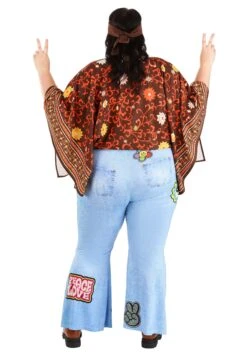Plus Size Flared Out Hippie Women's Costume -Halloween Costumes plus size flared out hippie costume alt 1