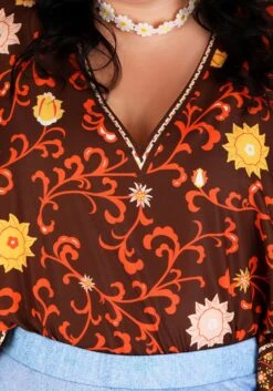 Plus Size Flared Out Hippie Women's Costume -Halloween Costumes plus size flared out hippie costume alt 3