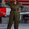 Women's Plus Size Flight Suit Top Gun Costume