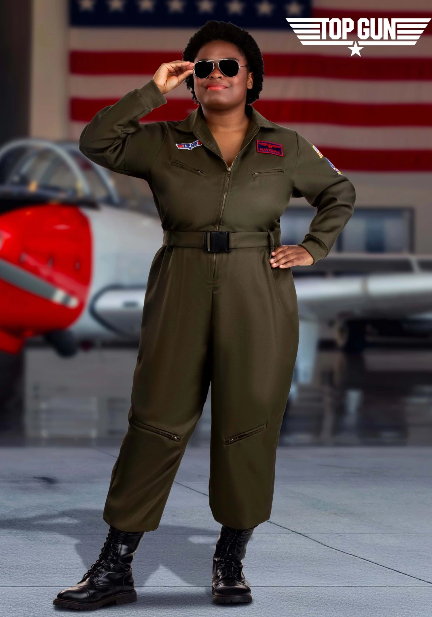 Women's Plus Size Flight Suit Top Gun Costume 3 Women's Plus Size Flight Suit Top Gun Costume