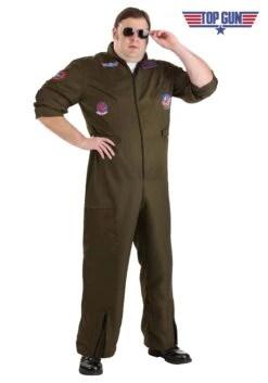 Men's Plus Size Top Gun Deluxe Flight Suit Costume 24 Men's Plus Size Top Gun Deluxe Flight Suit Costume -Halloween Costumes plus size flight suit top gun costume alt 10