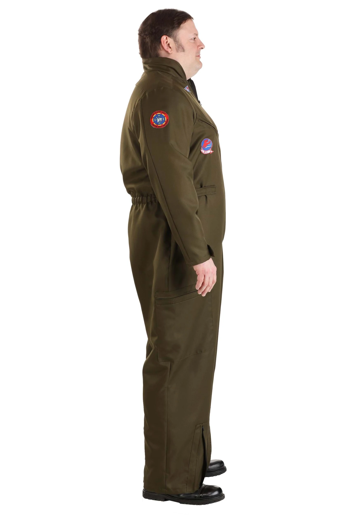 Men's Plus Size Top Gun Deluxe Flight Suit Costume 14 Men's Plus Size Top Gun Deluxe Flight Suit Costume - Image 12