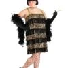 Plus Size Fringe Gold Flapper Women's Costume Dress -Halloween Costumes plus size fringe gold flapper costume