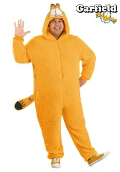 Adult Plus Size Garfield Costume Onesie