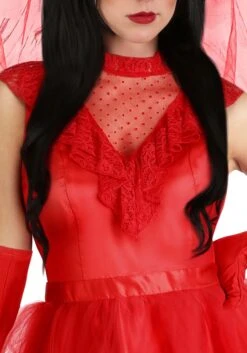 Women's Plus Size Ghostly Red Wedding Dress Costume 13 Women's Plus Size Ghostly Red Wedding Dress Costume -Halloween Costumes plus size ghostly red wedding dress womens costume alt 6