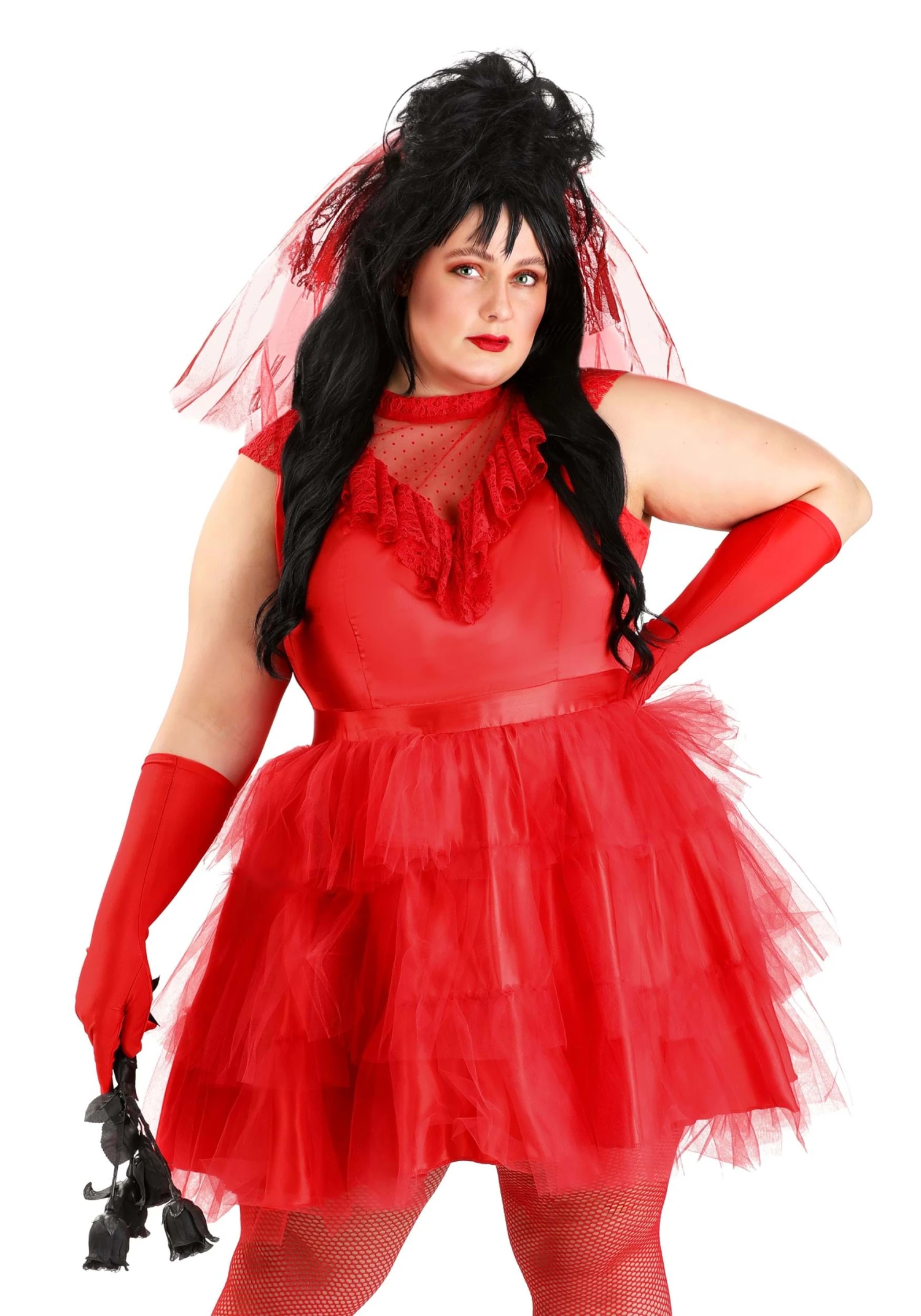 Women's Plus Size Ghostly Red Wedding Dress Costume 3 Women's Plus Size Ghostly Red Wedding Dress Costume