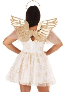 Women's Plus Size Gold Starburst Angel Costume -Halloween Costumes plus size gold starburst angel costume for women