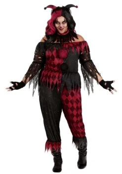 Plus Size Women's Jinxed Jester Clown Costume