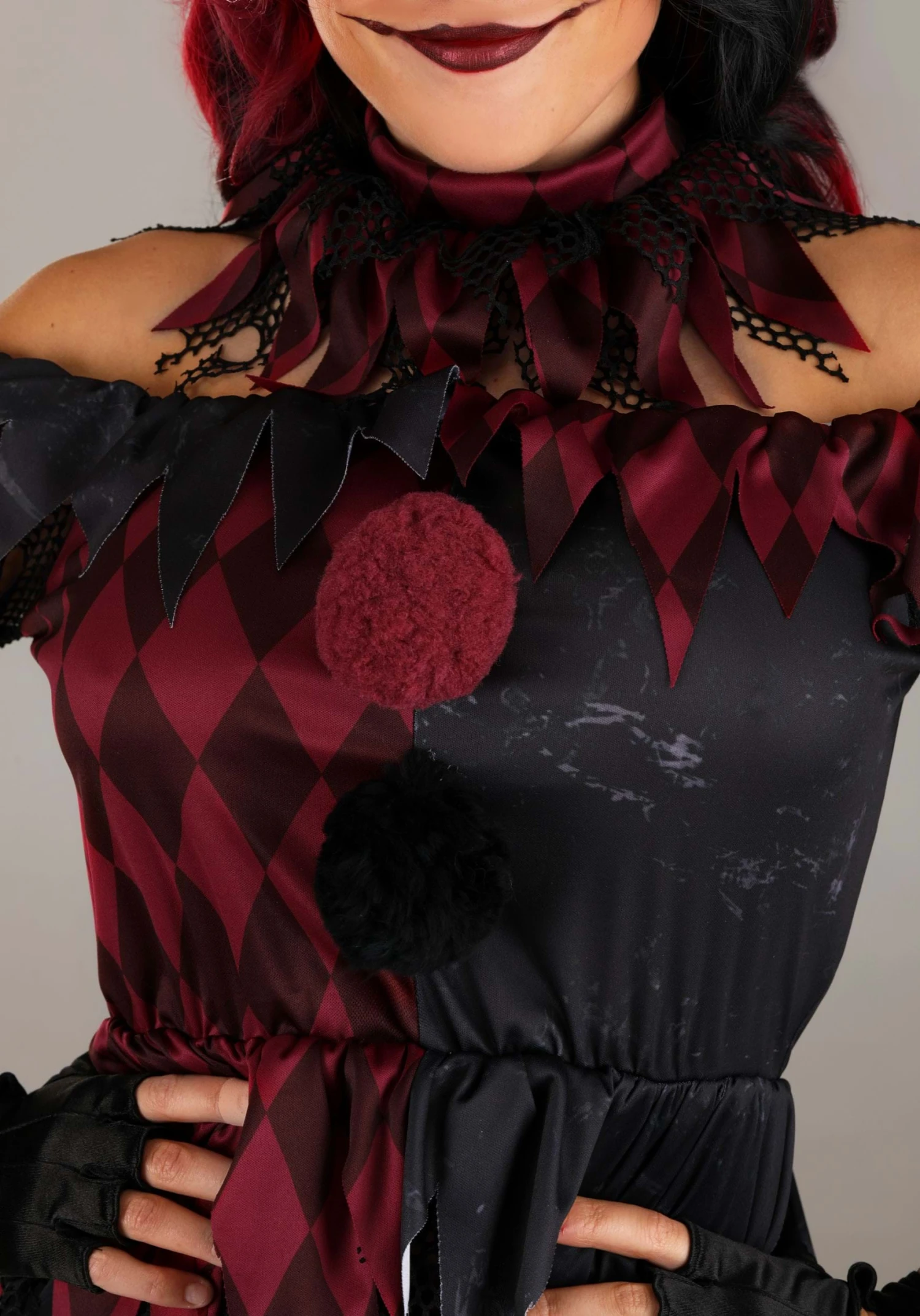 Plus Size Women's Jinxed Jester Clown Costume 6 Plus Size Women's Jinxed Jester Clown Costume - Image 4